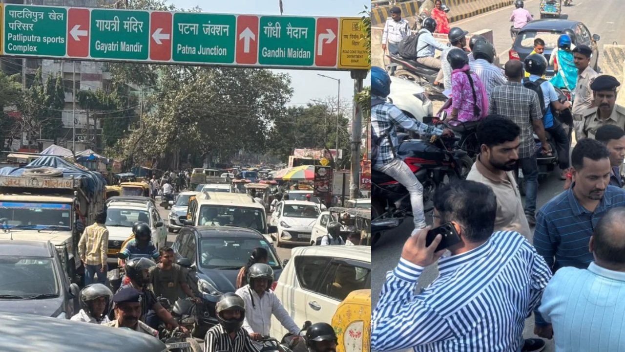 मेट्रो निर्माण को लेकर पटना के इस ओवरब्रिज पर वाहनों की आवाजाही पर रोक, लगी लंबी जाम