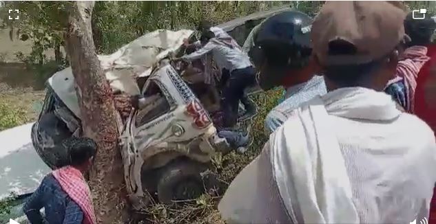 सड़क दुर्घटना में एक ही परिवार के चार लोगों की मौत