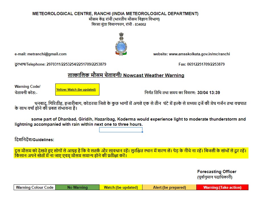 झारखंड में आज इन जिलों में हो सकती राहत की फुहारें, यहां बिजली गिरने की आशंका