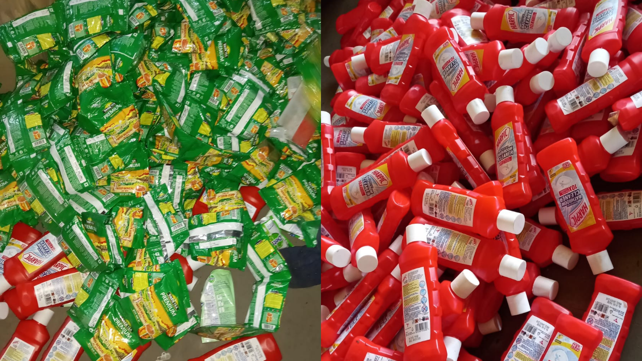 धनबाद में धड़ल्ले से चालू नकली सामानों का कारोबार, भारी मात्रा में नकली हार्पिक, डेटॉल और टाटा प्रीमियम चाय पत्ती बरामद